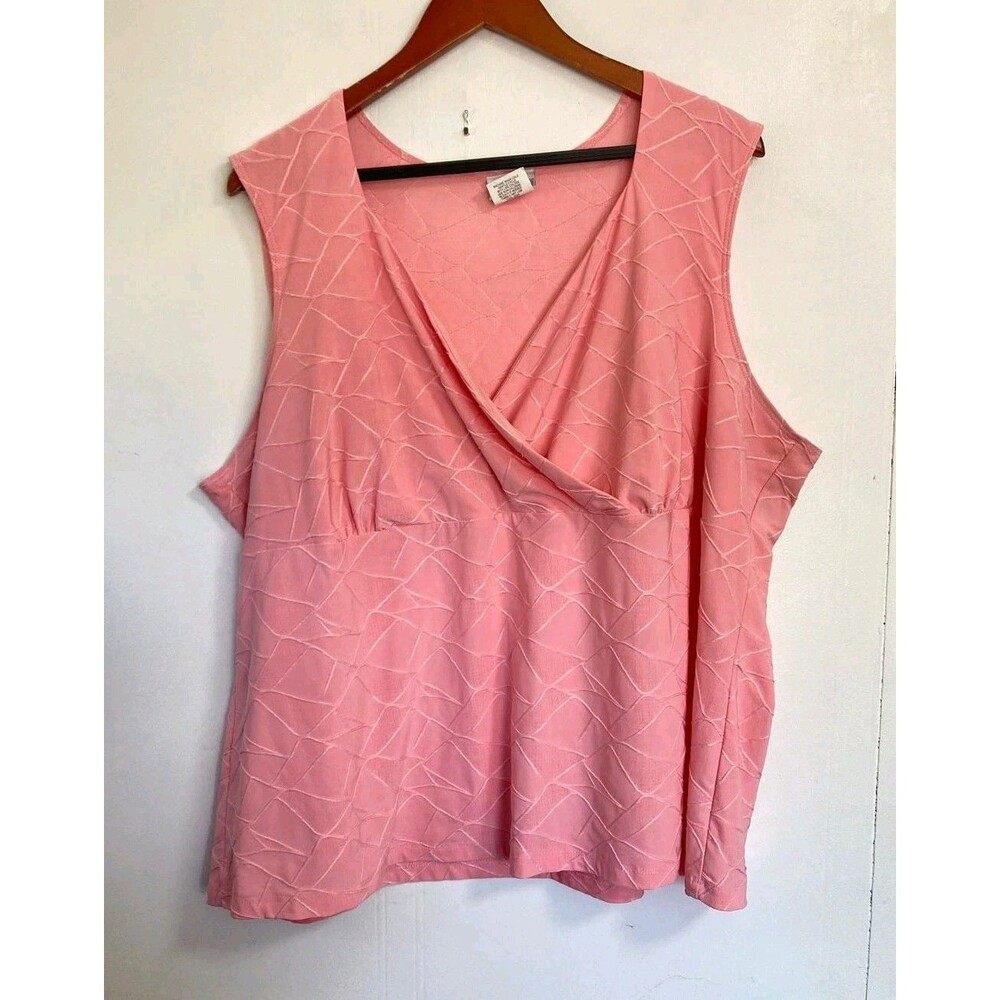 Fashion Bug Blouse Womens 26/28 Tank Sleeveless Top Pink Princess Romantic Y2K